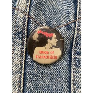 Bride of Frakenstein Pinback Vintage Button Badge Movie Old Hollywood Pin #187